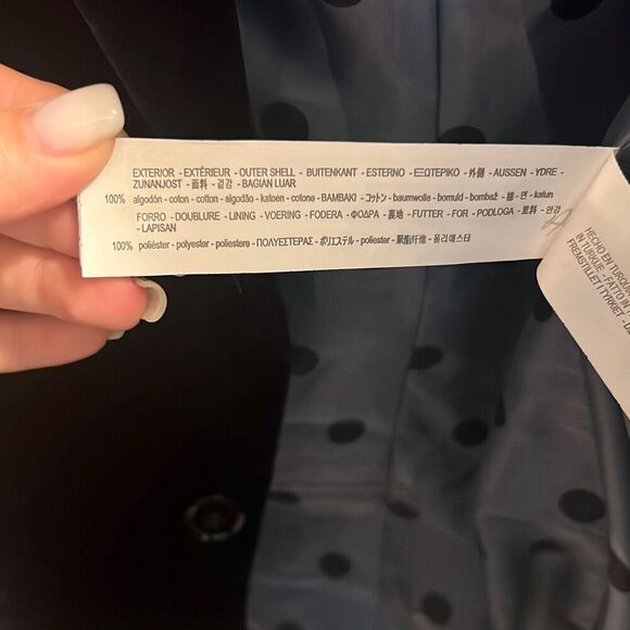 ✨ZARA NAVY BLUE VELVET SZ 38 BLAZER✨ - Picture 9 of 9